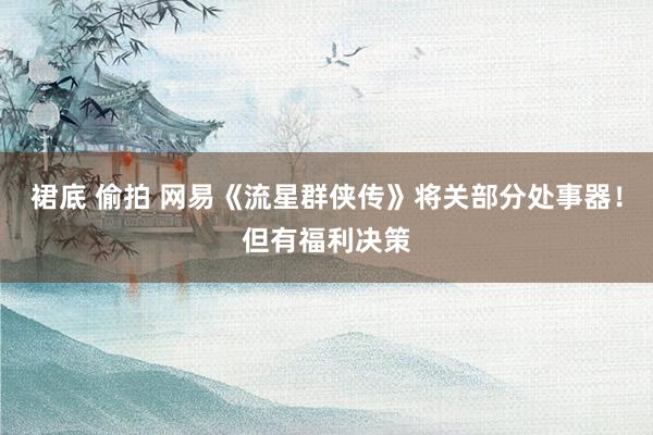 裙底 偷拍 网易《流星群侠传》将关部分处事器！但有福利决策